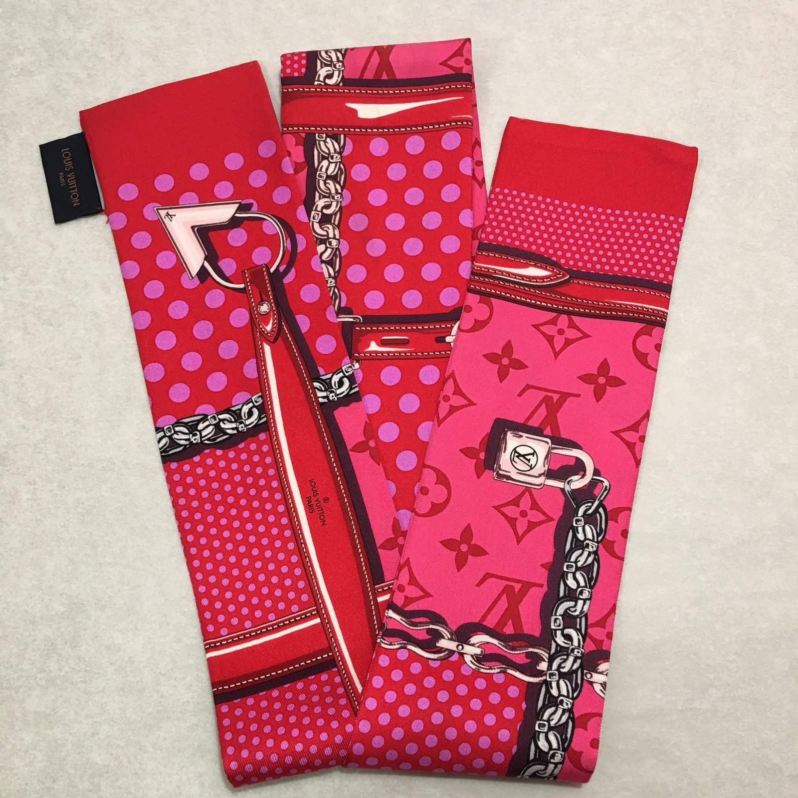 Louis Vuitton Red/Pink Confidential Silk Bandeau