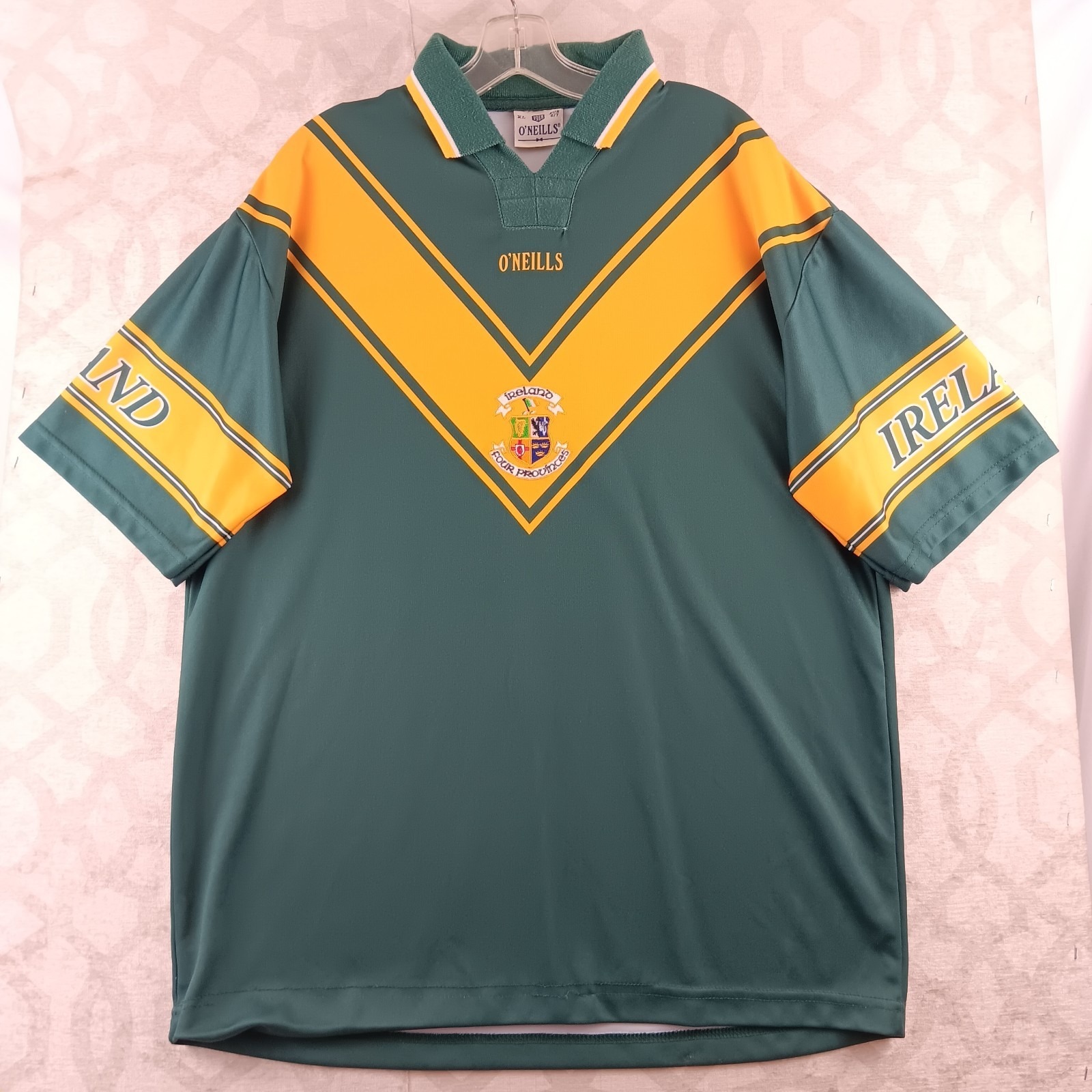 Oneills Ireland Four Provinces Jersey Mens Extra Large Green Yellow Embroidered