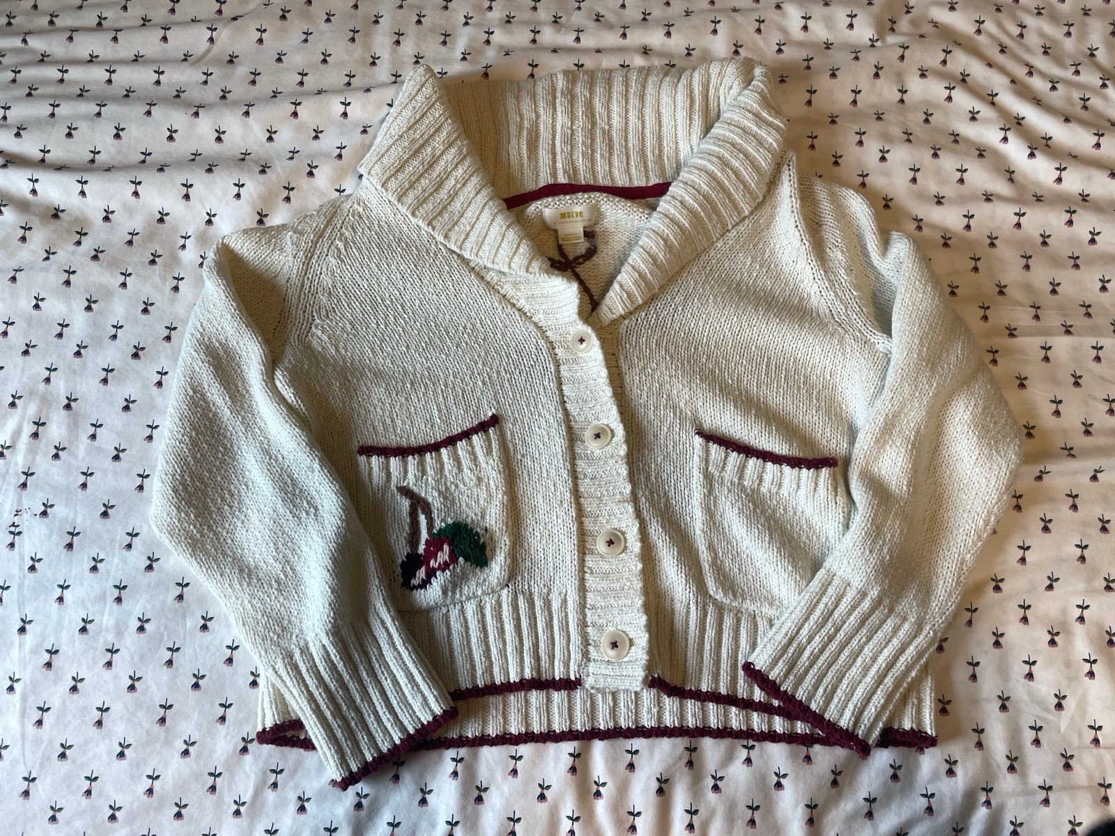 maeve cherry cardigan sweater