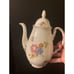 Vtg Porcelain German GKC Bavaria Coffee Pot Creamer Sugar Set Floral Gold Gilded