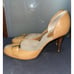 Sergio Rossi Beige Tan Peep Toe D’Orsay Buckle Accented Stiletto Pumps Size 8.5