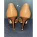 Sergio Rossi Beige Tan Peep Toe D’Orsay Buckle Accented Stiletto Pumps Size 8.5