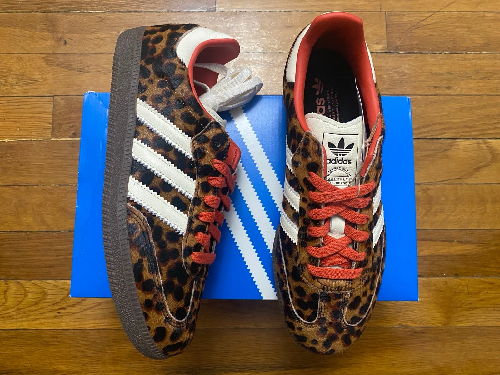 Size 6.5 - Adidas Samba Oh Preloved Leopard Red Women’s