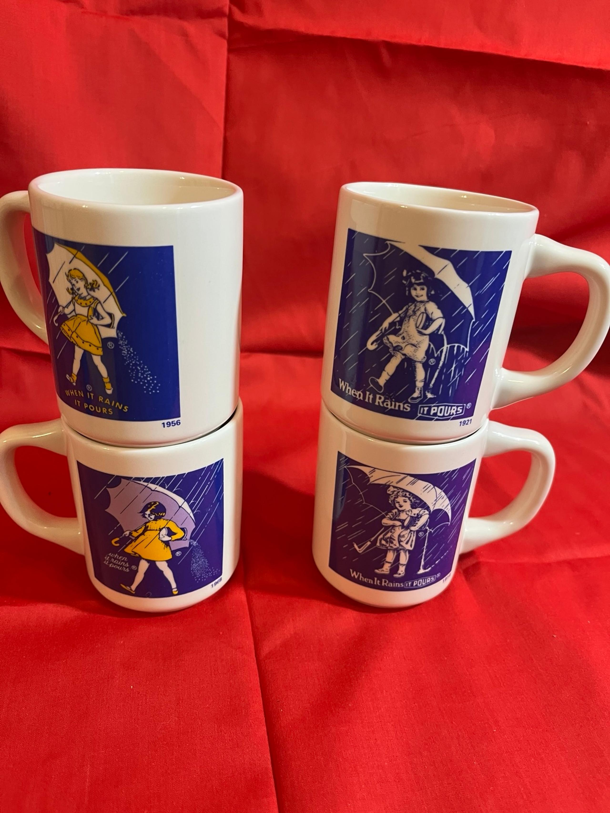Antique Morton salt mugs (4)