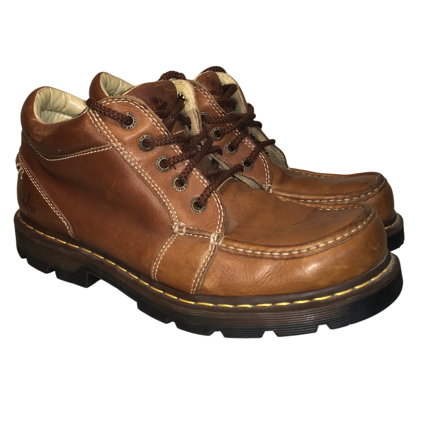 Dr Martens Kyle Soft Leather Boot Mens 13 Brown Vintage Y2K Lace Up Moc Toe