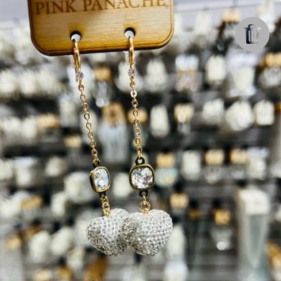 NWT Pink Panache Heart Drop Earrings