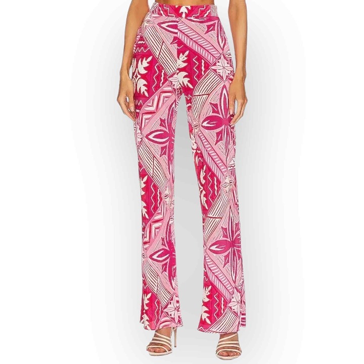 Shona Joy Rosana Bias Cut Pant in Azalea Pink and Multi Size 2 Small