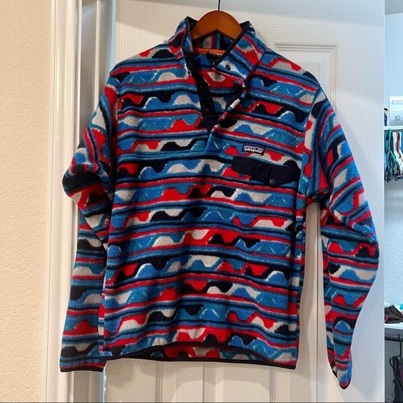 Patagonia Synchilla snap-t fleece pullover in delta navy blue - size small
