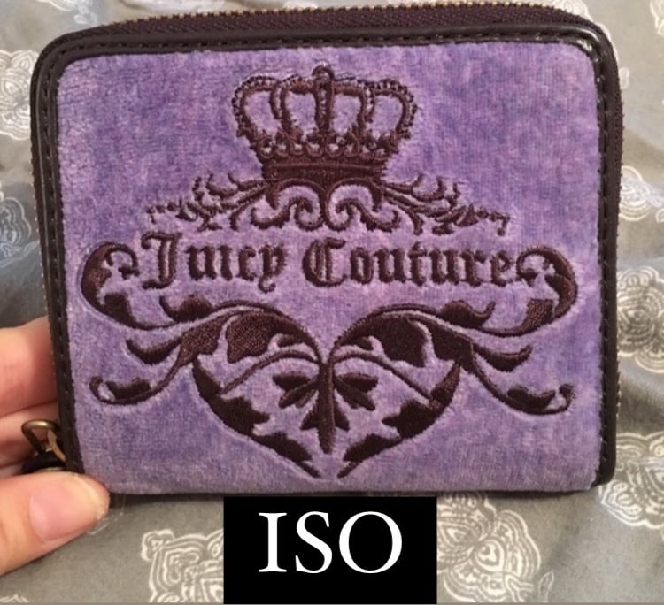 Juicy Couture purple velvet wallet (description