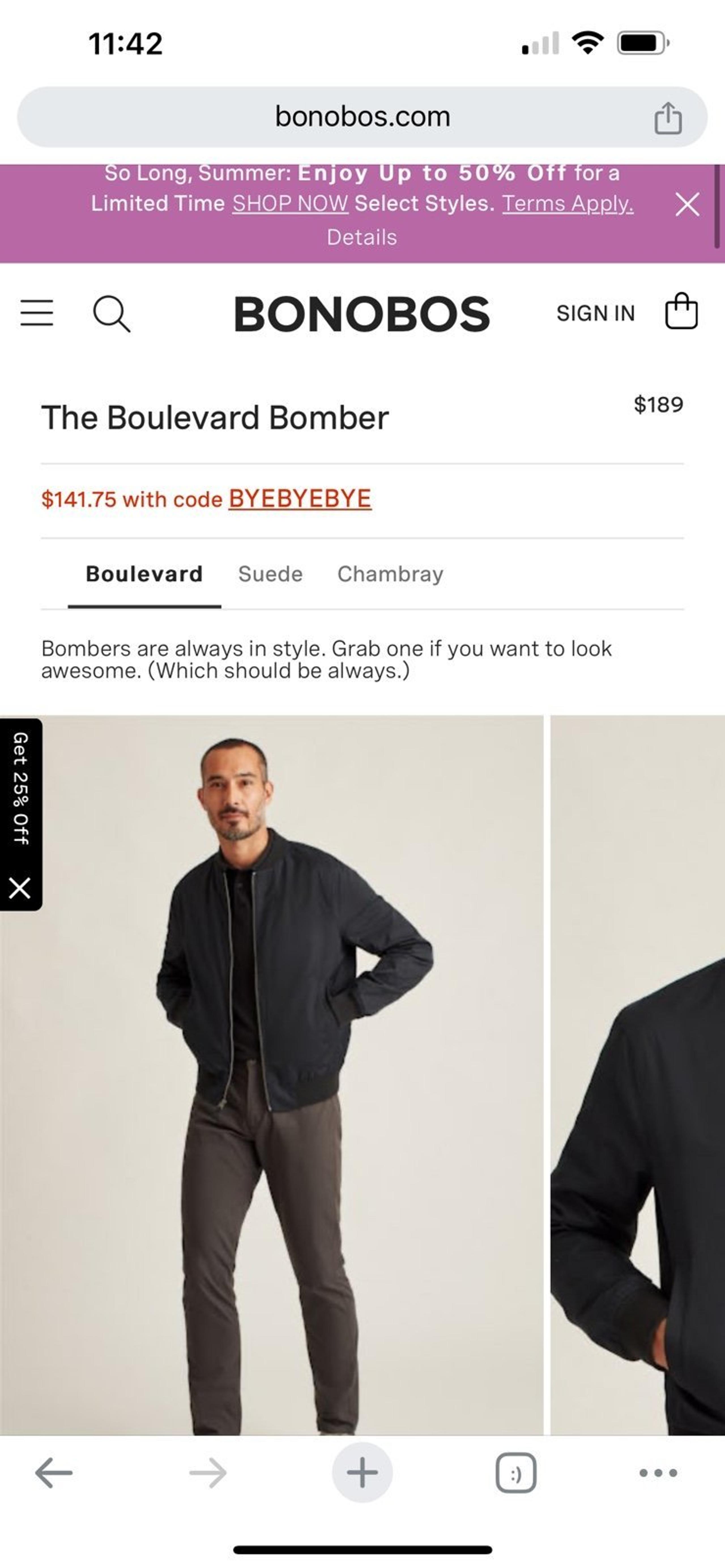 Bonobos the boulevard bomber size L Mens