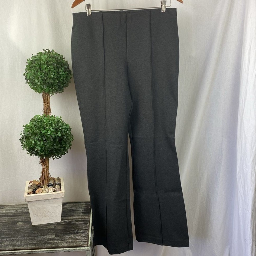 Banana Republic Gray Flair Wide Leg Ponte Knit Pants NEW L