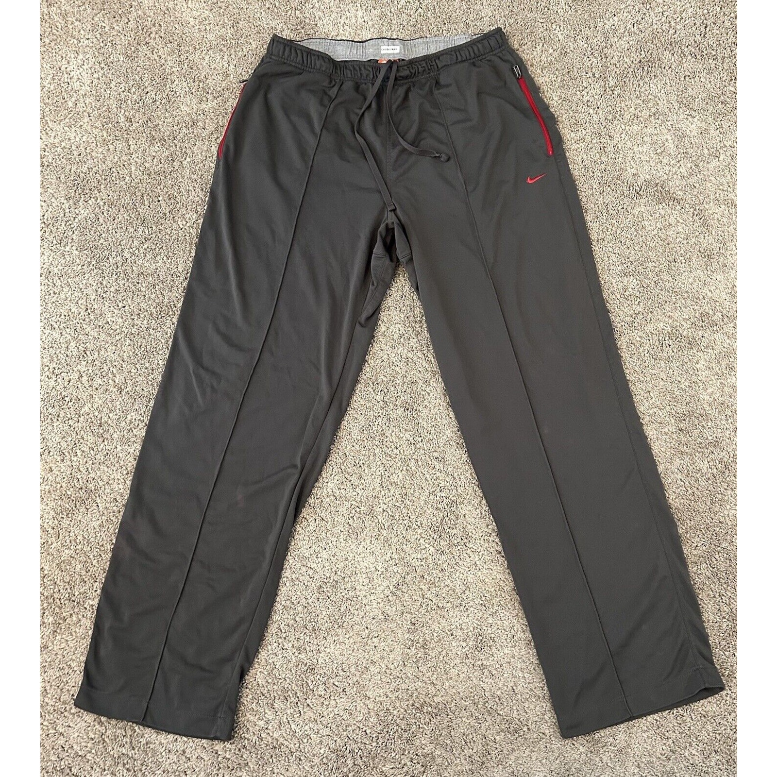 Vintage Y2K Nike Mens Track Pants Sweatpants Joggers Size XL Gray Red