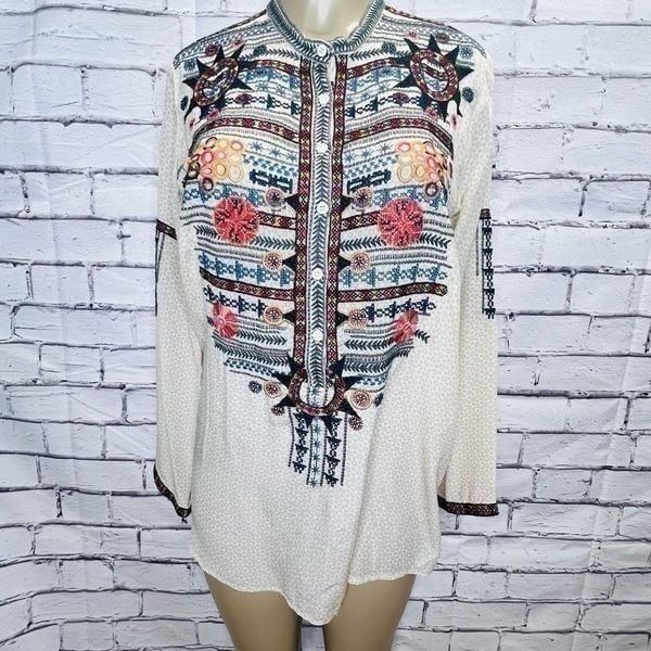 Johnny Was Biya tribal tunic top size Small