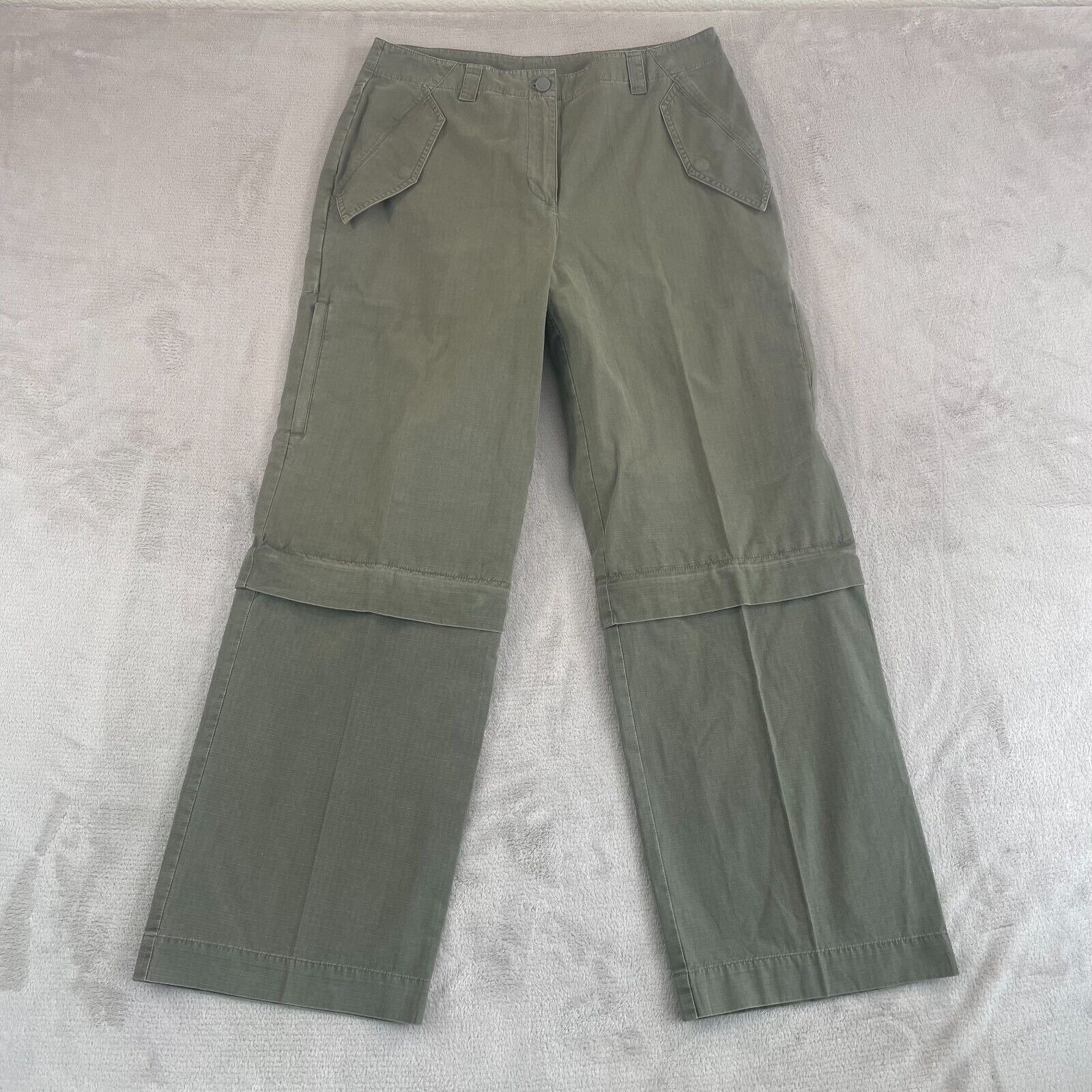 Lauren Ralph Lauren Convertible Pants Women 12 Military Green Hiking RipStop
