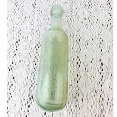 Antique 1800s Molded Rounded Bottom Blob Top Green Soda Mineral Water Bottle