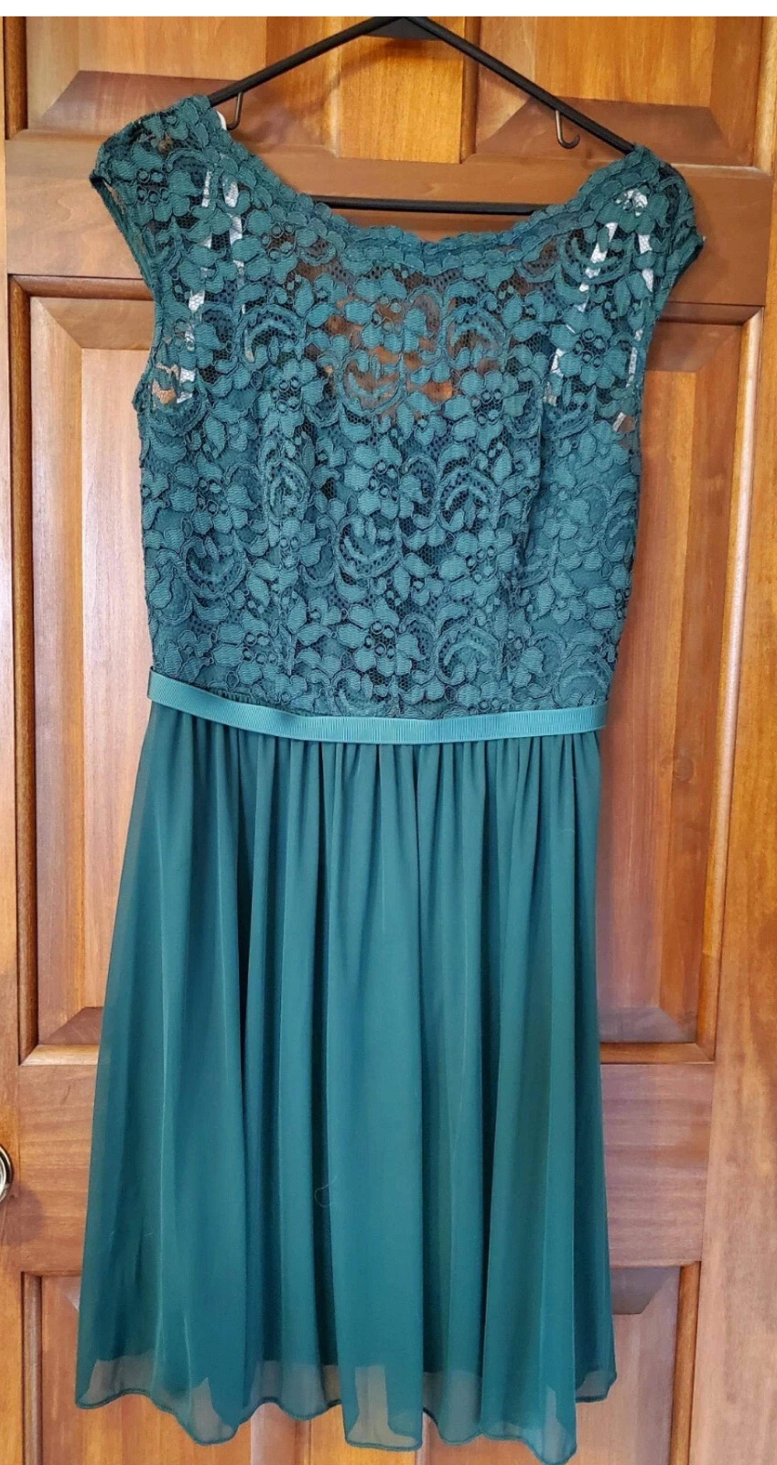 David’s Bridal green lace Dress