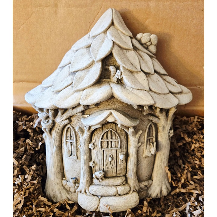 Carruth Studio Critter Cottage Stone Sculpture for Fairy Garden or Hanging