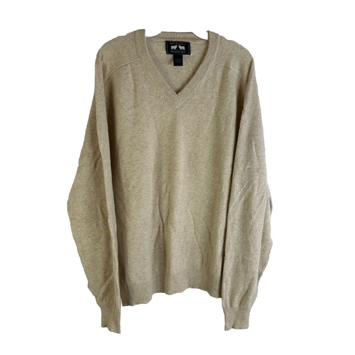 Vintage 90s Mens XL Soft Cashmere Lightweight Knit V Neck Sweater Preppy Luxury