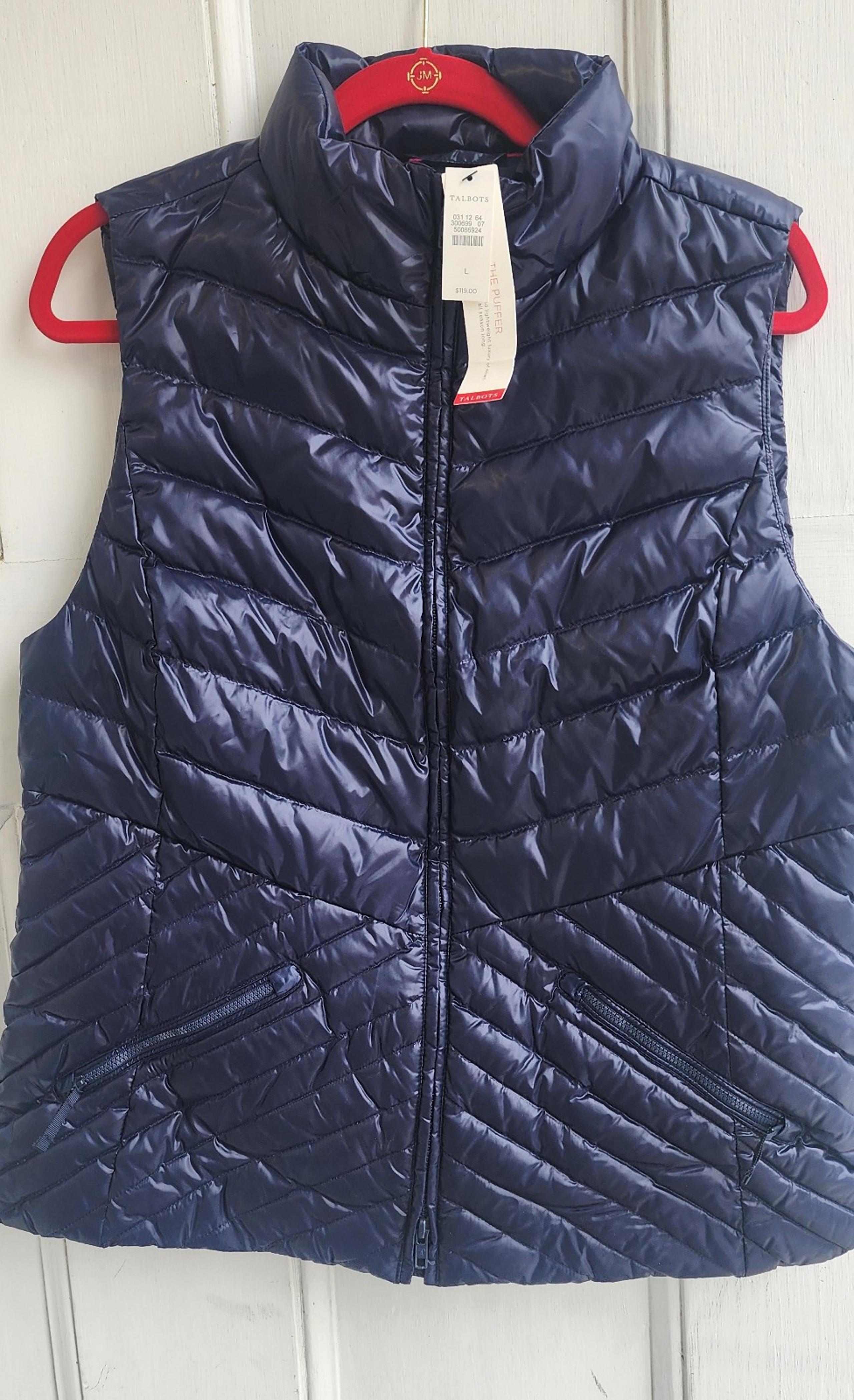 NWT Talbots Navy Womens Puffer Vest Size Large