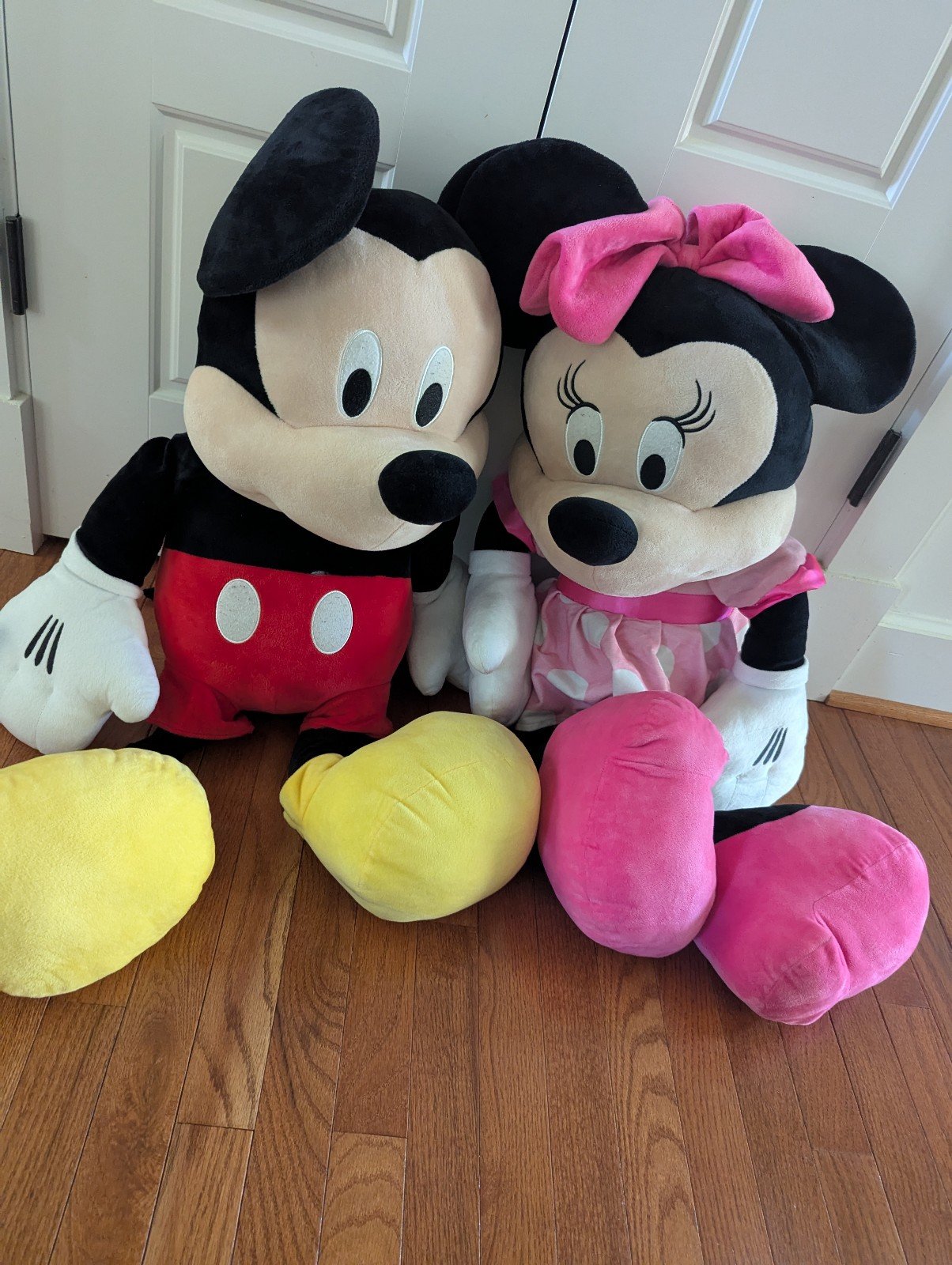 Adorable Gently Used 36-Inch Mickey & Minnie Mouse Plush Toys