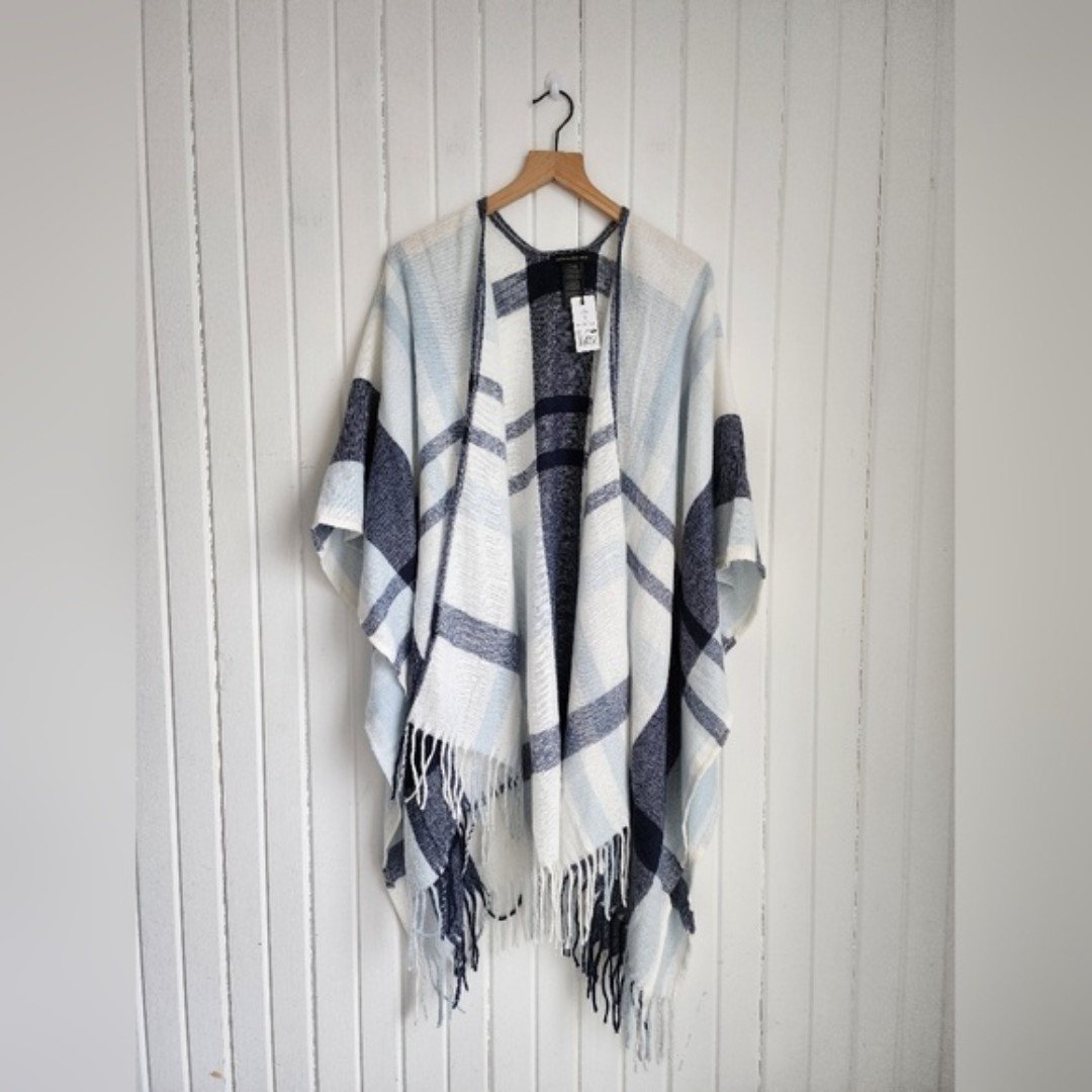 NEW Banana Republic Plaid Cashmere Blend Wrap