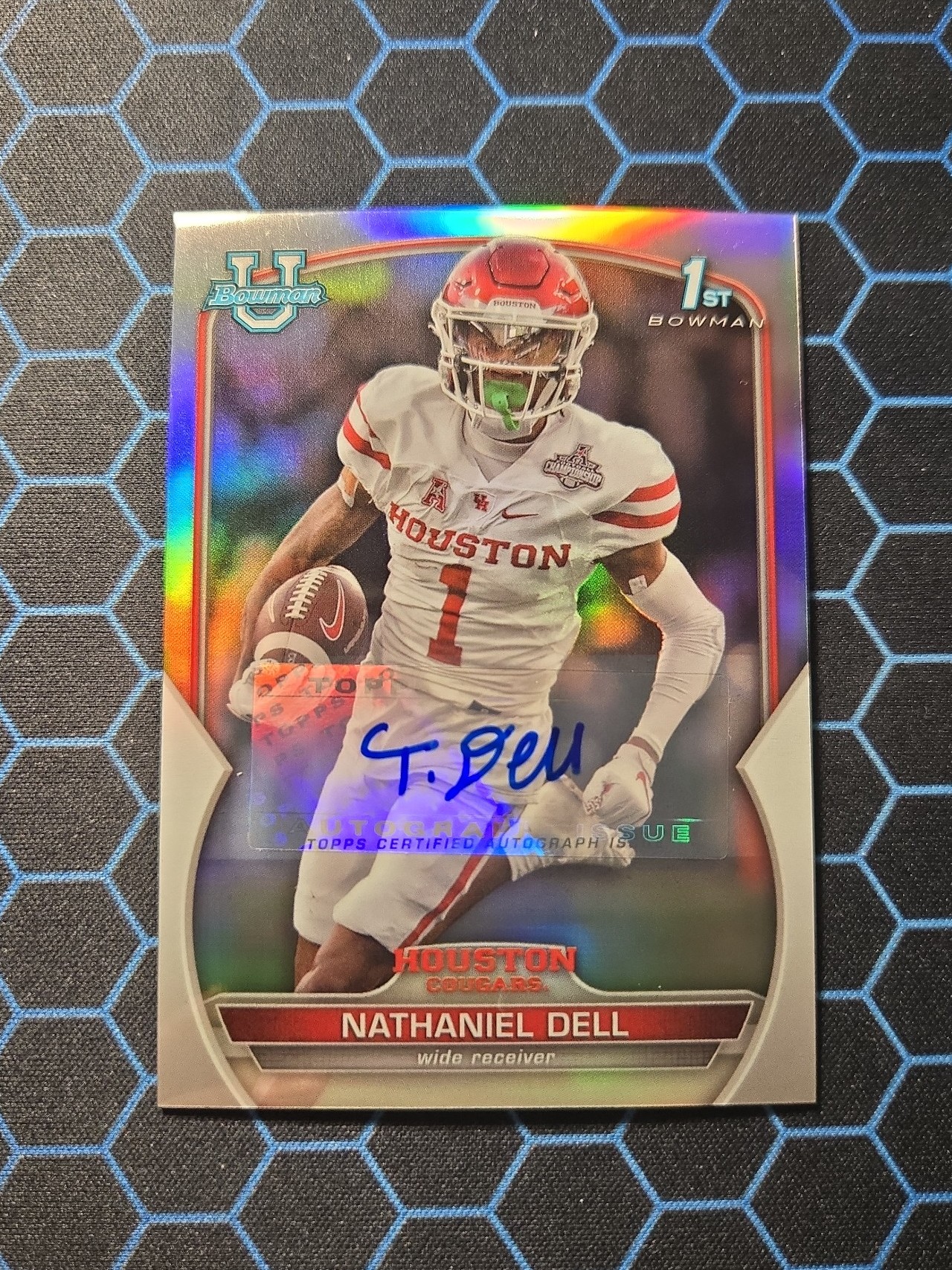 Nathaniel ( Tank ) Dell 1st Bowman Chrome Autograph Refractor /499 Rookie Card