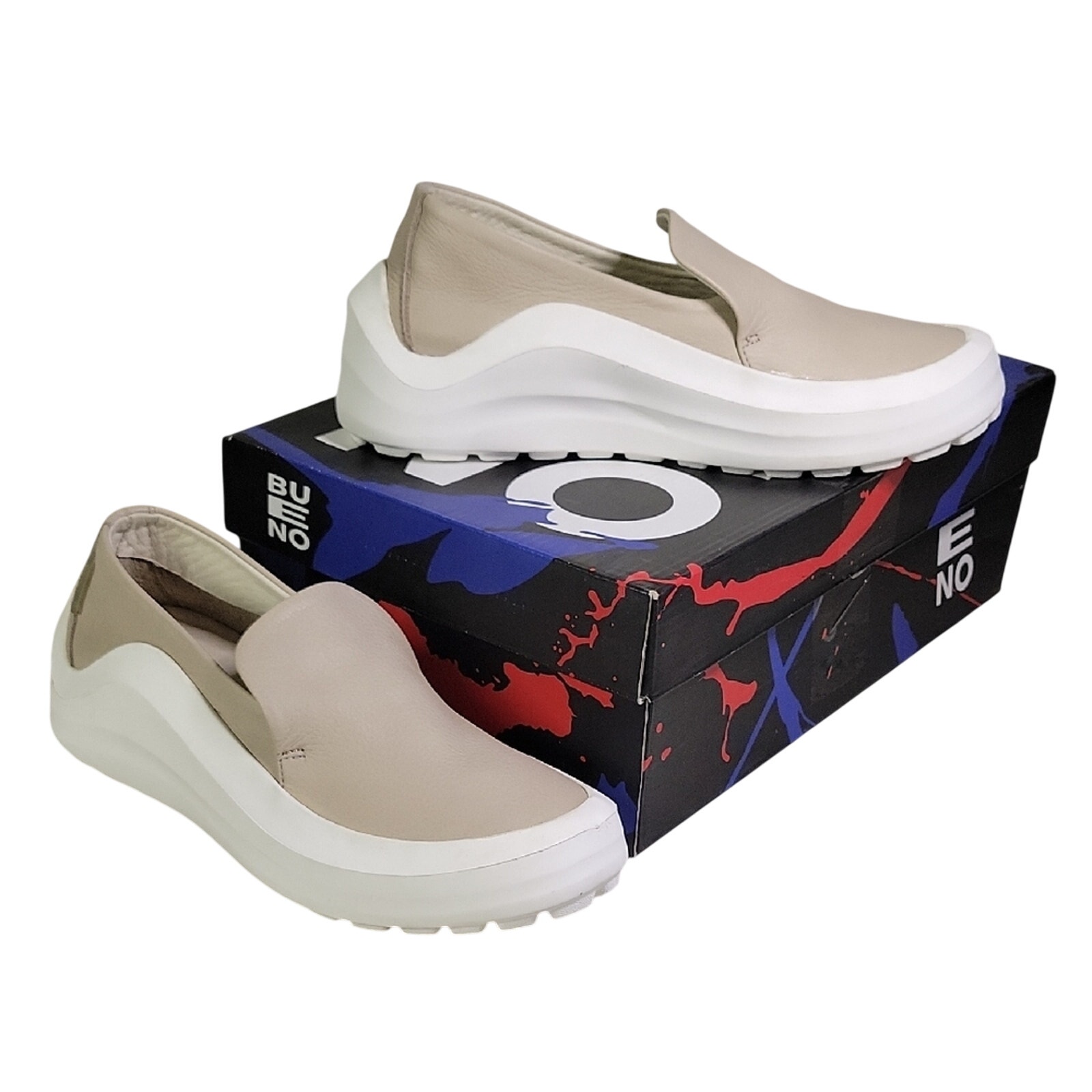 Bueno Pali Leather Wedge Slip On Sneakers Womens Size 37 US 6.5 -7