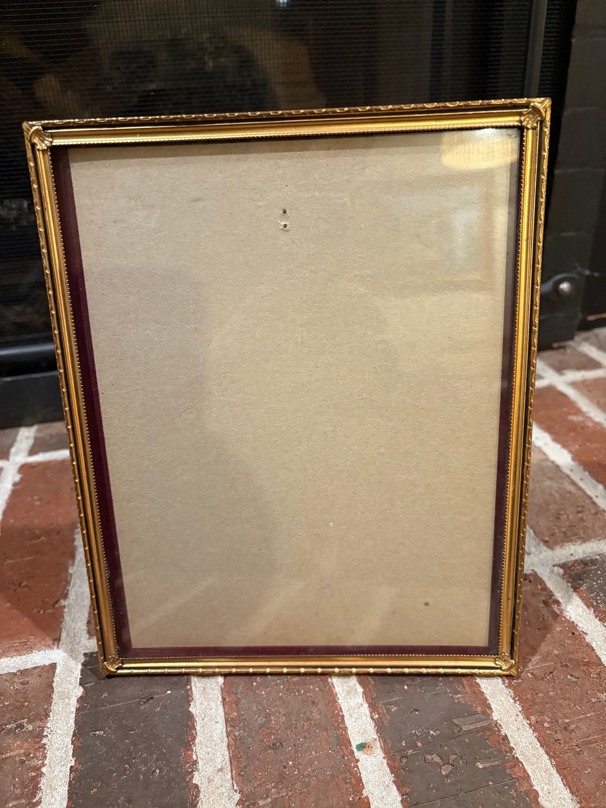 Stunning vintage gold ornate metal frame picture size 10x7.5”