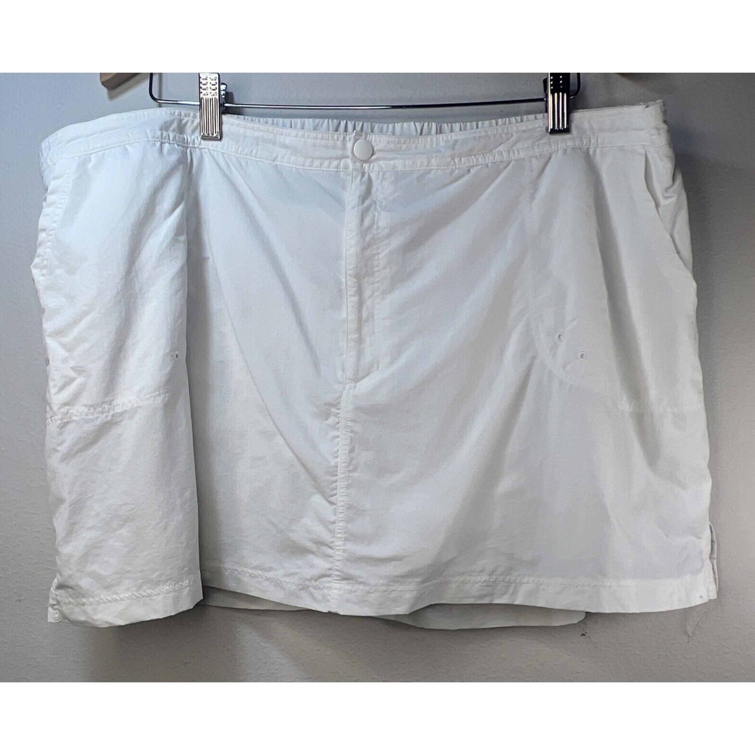Lands’ End Tennis Pickle Ball Woman’s 20w White Athletic Shorts Mini Skirt XXL