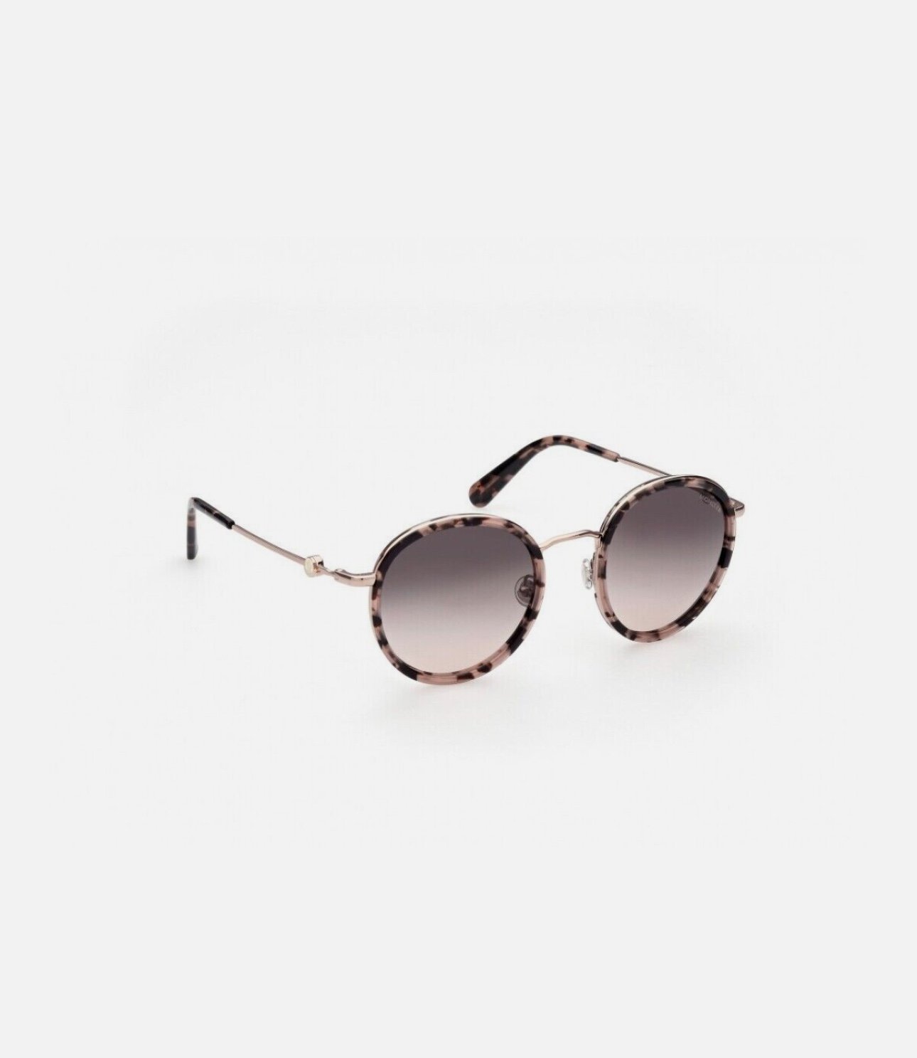 MONCLER Pink Tortoise Round Sunglasses