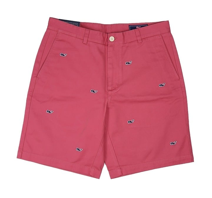 Vineyard Vines Men ALLOVER WHALES Golf Club Shorts Red Size 34 MSRP 98.50