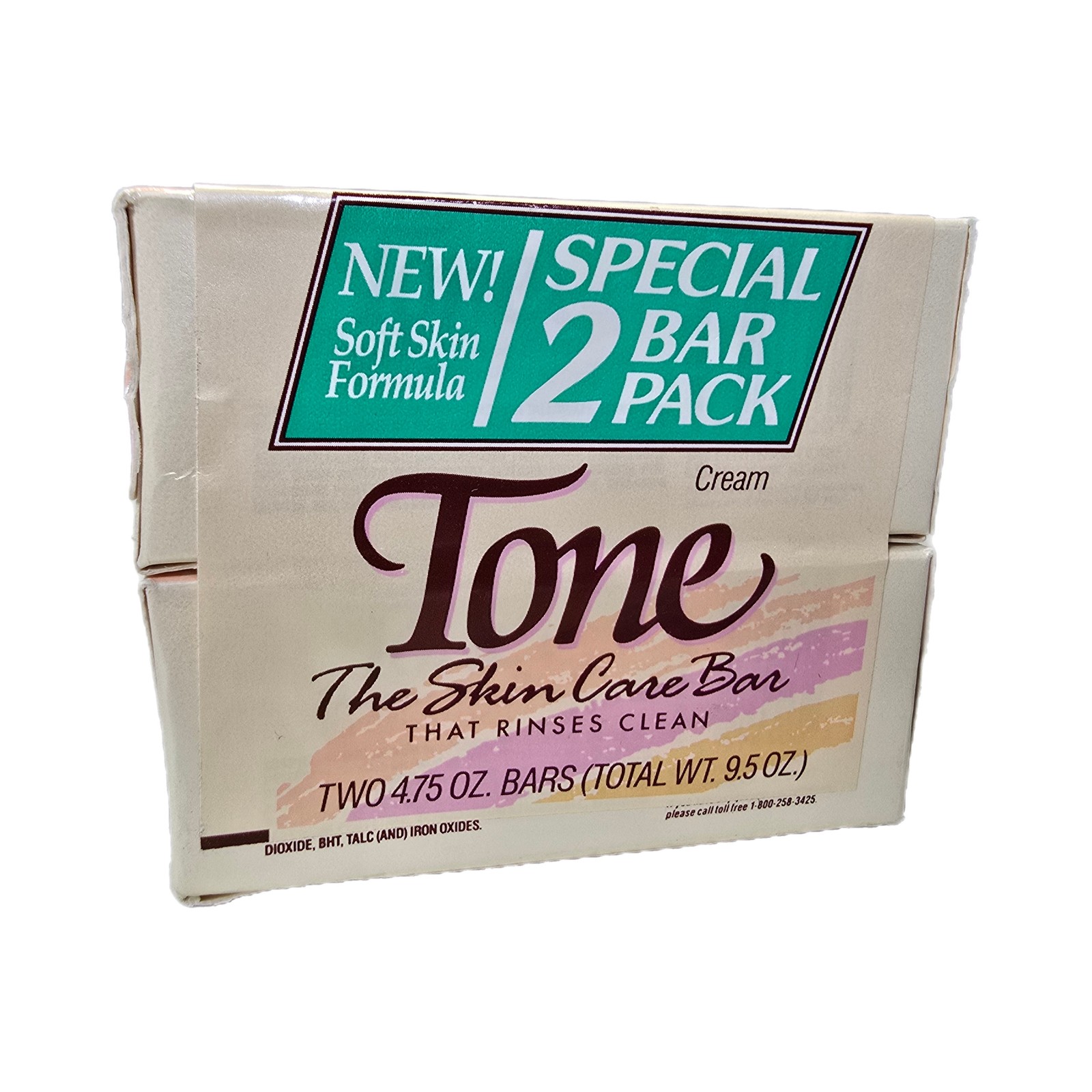 NEW Vintage 2 Pack Tone w/ Cocoa Butter Cream Skin Care Bar Soap 4.75oz each