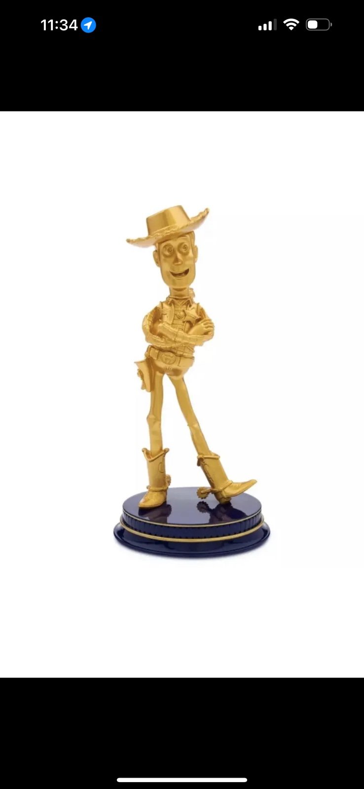 Walt Disney World 50th Anniversary Toy Story Woody Golden Statue NIB