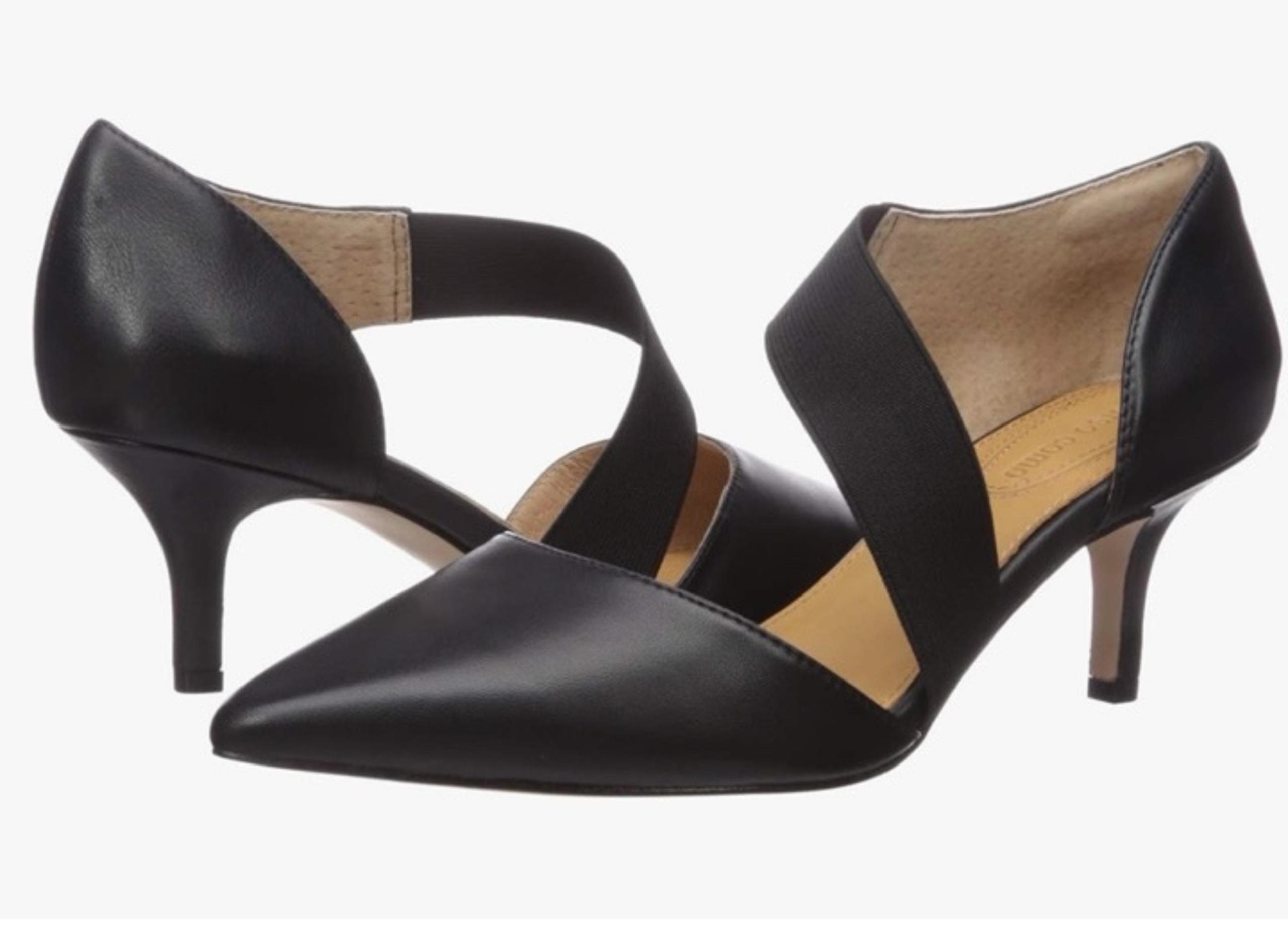 Corso Como Denice Pumps Black Lux  Sheep D'Orsay Strap Pointed toe Size 10 New