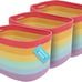 Set of 3 Cute Rainbow Storage Basket for Decor | Cotton Rope Basket
