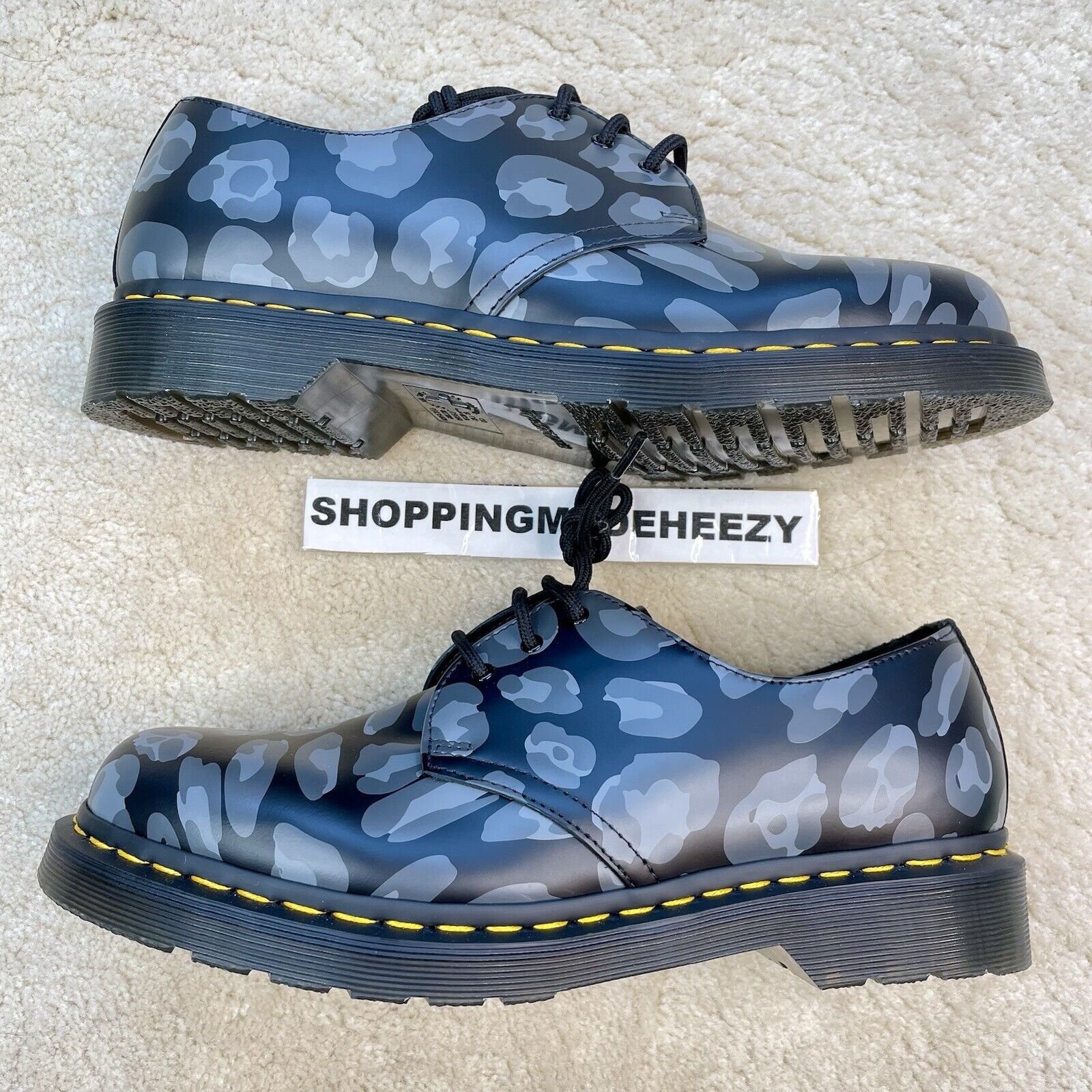 [US 10] DR DOC MARTENS 27686 DISTORTED LEOPARD PRINT Smooth Leather Oxford Shoes