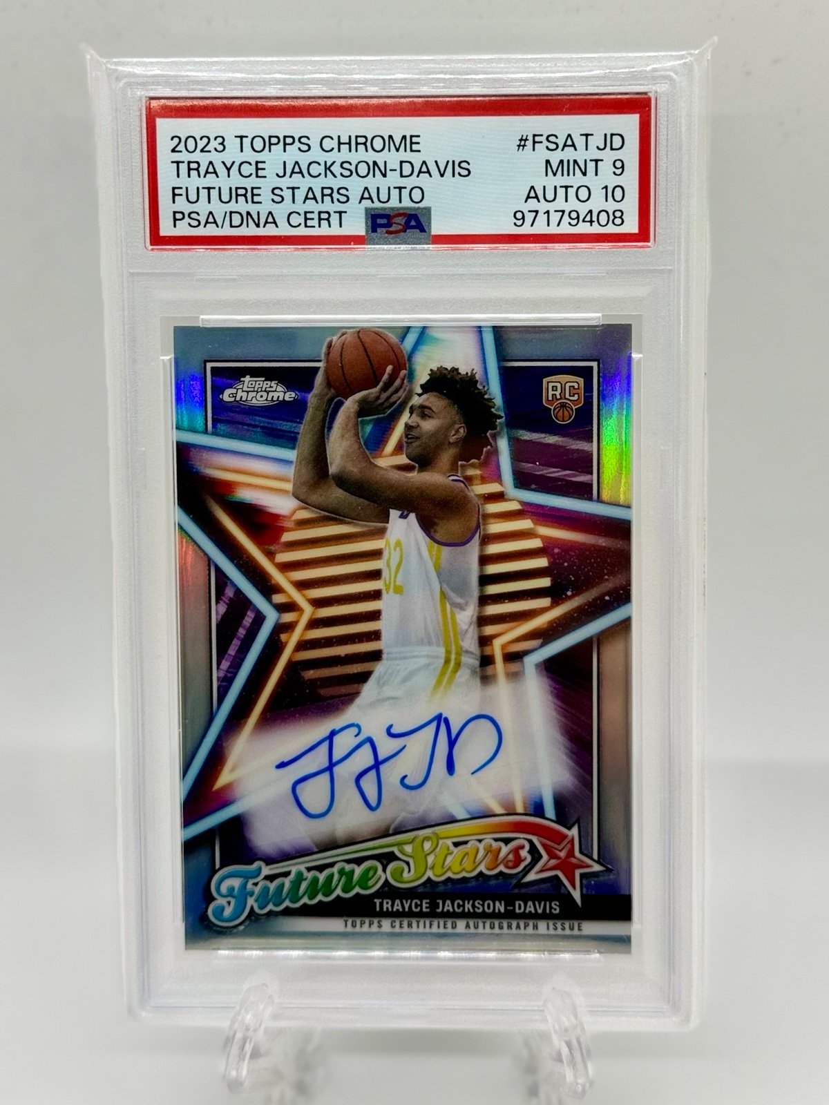 2023-24 Topps Chrome Trayce Jackson-Davis Future Stars Auto PSA 9 Auto 10