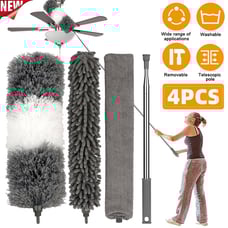 Soft Microfiber Dusting Multi-Head Adjustable Brush Ceiling Fan Cleaner Tool Set