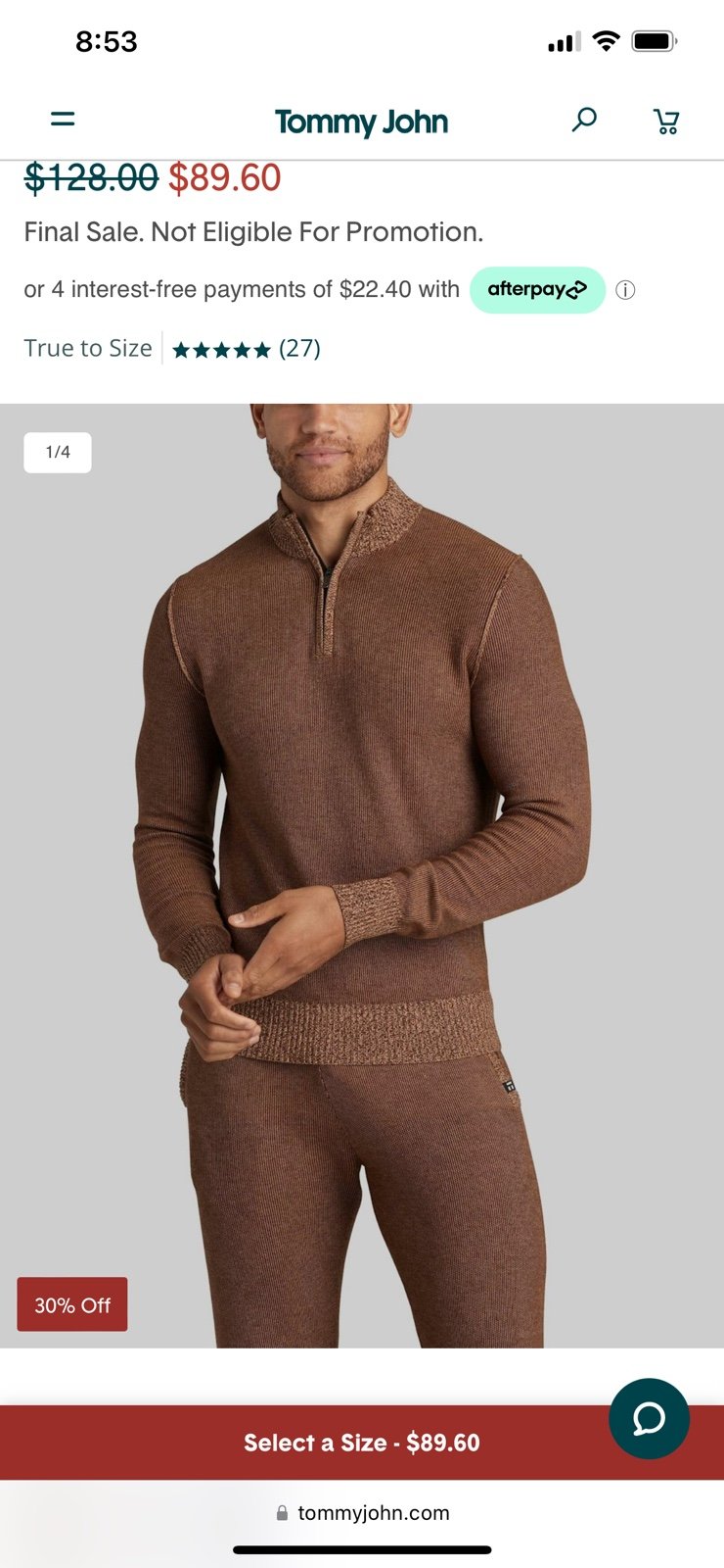 Tommy John Sweater Lounge Jogger set
