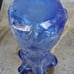 Unique Blue Modern Hand-Blown Bubble Glass Vase, Murano-Style Large 14 Vase