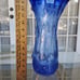 Unique Blue Modern Hand-Blown Bubble Glass Vase, Murano-Style Large 14 Vase