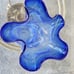 Unique Blue Modern Hand-Blown Bubble Glass Vase, Murano-Style Large 14 Vase