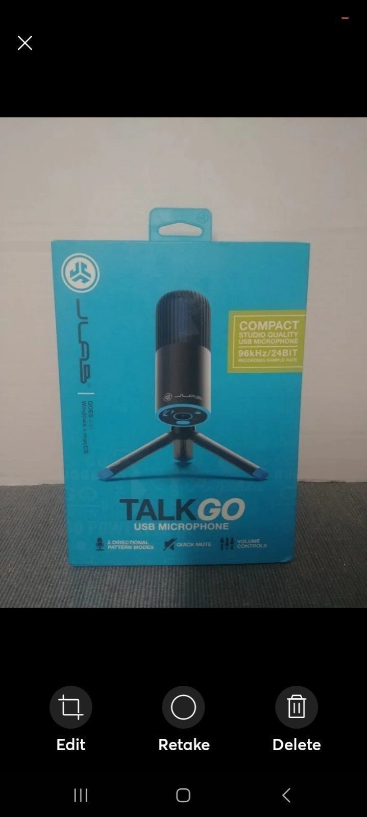 Jlab Talk Go USB Microphone 96k hz/24bit Recording Sample Rate
