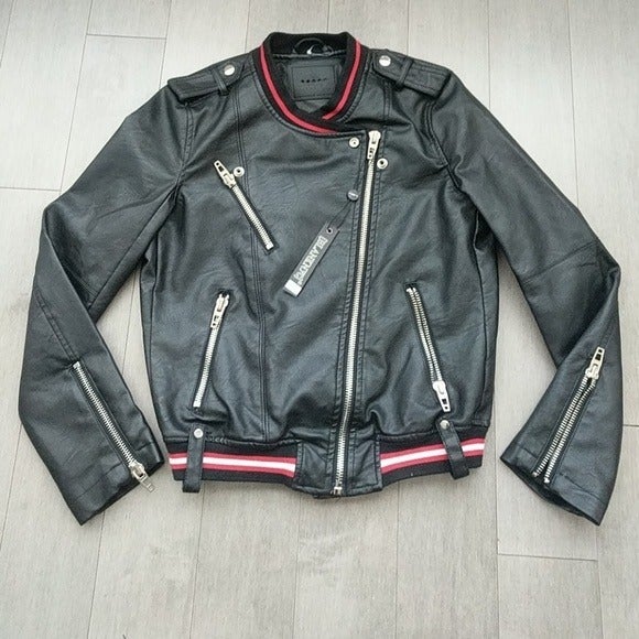 Blank NYC vegan leather moto jacket