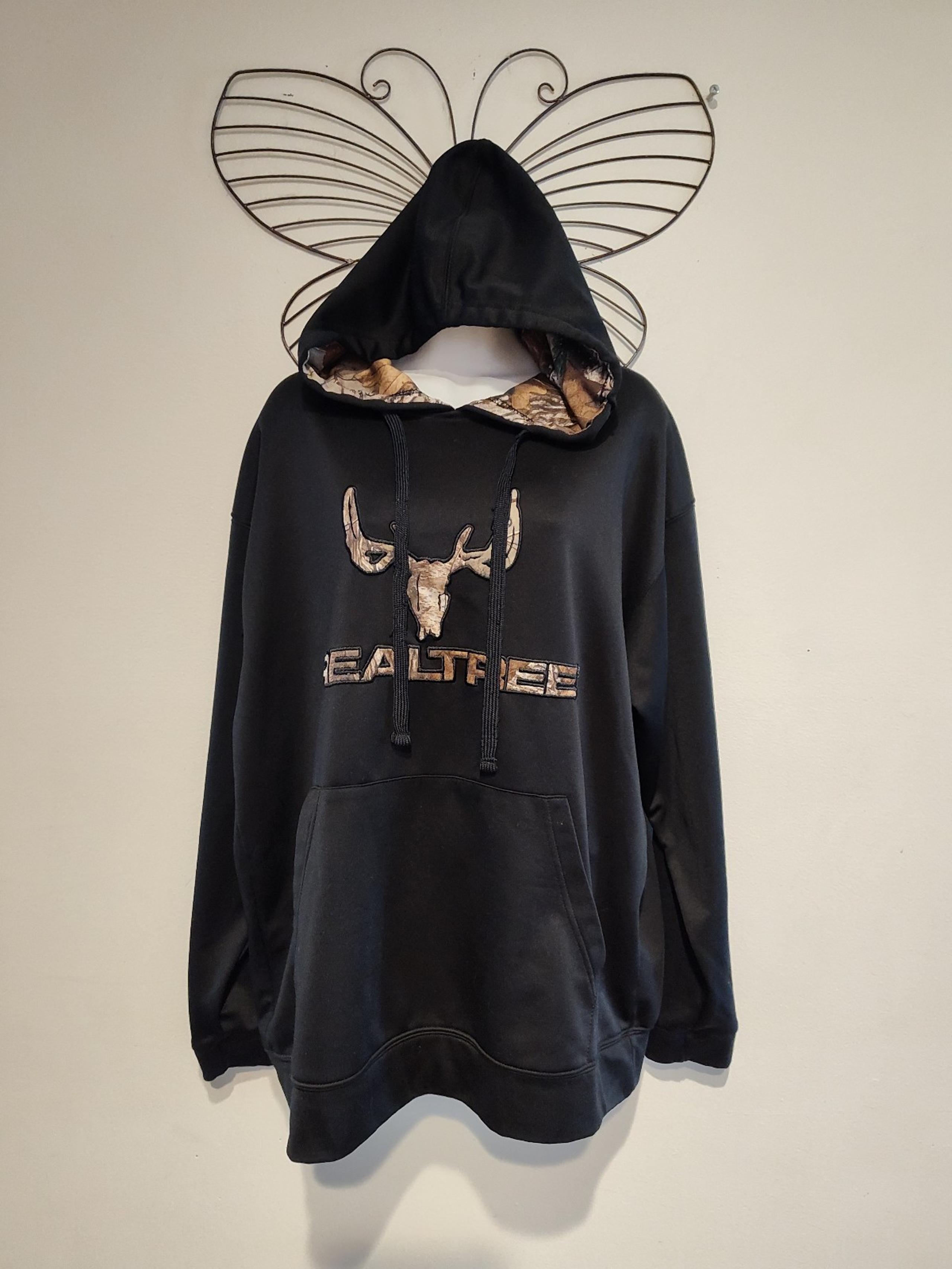 Realtree Hoodie Men's L black camo fleece lined hunting outdoor
