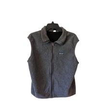 Vintage Patagonia Fleece Vest Womens Full-Zip Size Large Gray Back Pocket