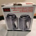 2 Pc Gray Ceramic Salt & Pepper Shaker With Stainless Steel Tops 6 High