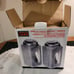 2 Pc Gray Ceramic Salt & Pepper Shaker With Stainless Steel Tops 6 High