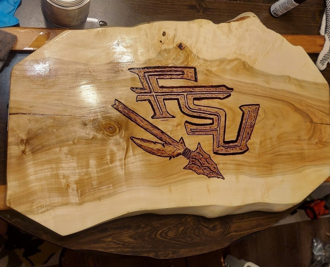Live edge hand made tables, foot stools, cutting boards shelfs, lap trays