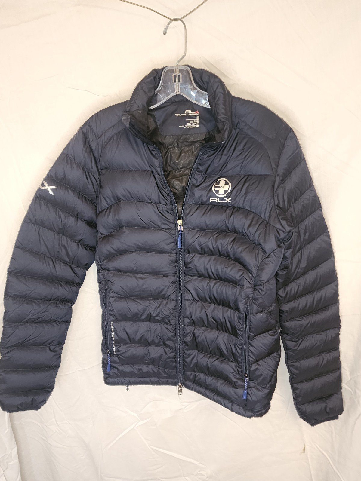 Ralph Lauren women's blue puffer coat down filled size small in excellent shape!
